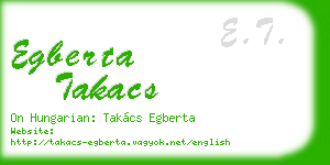egberta takacs business card